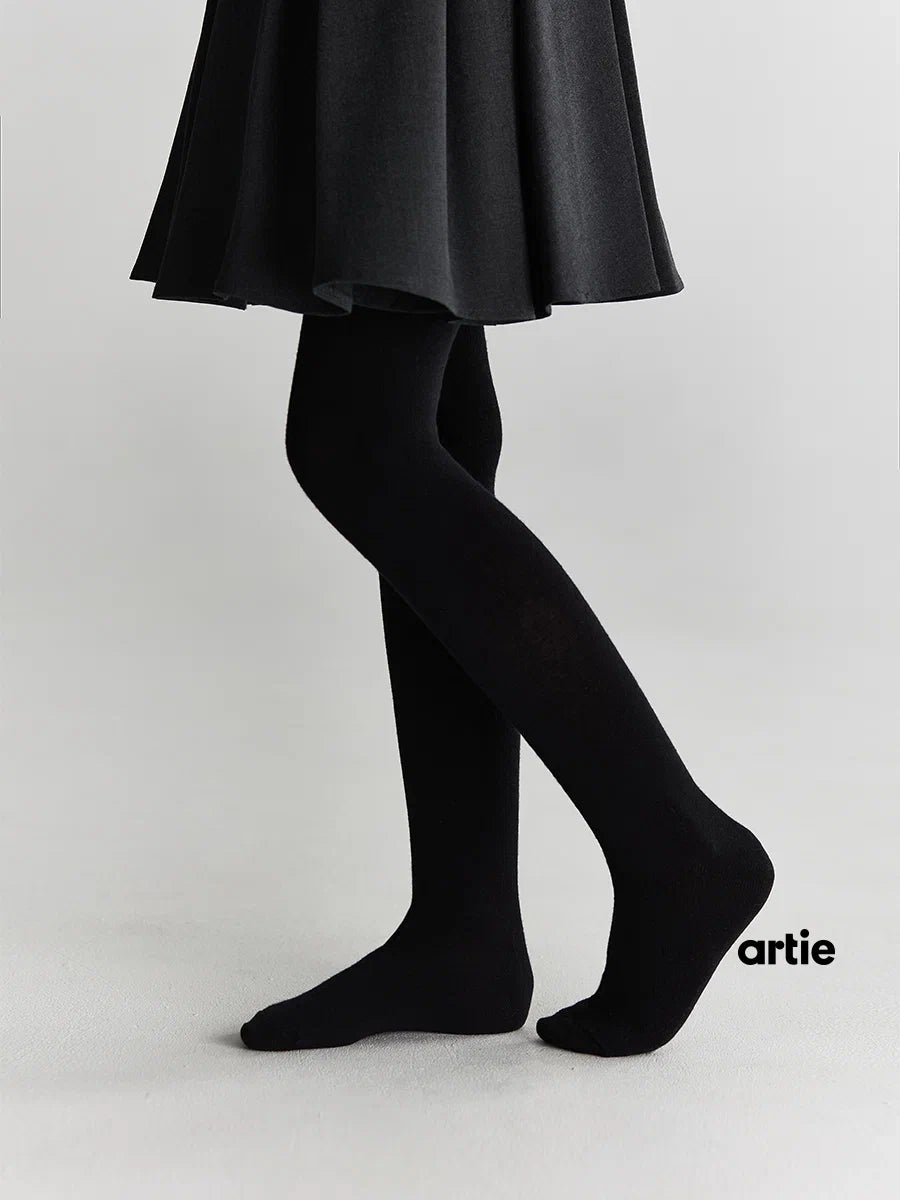 3 Pack Black Kids School Tights - Plain