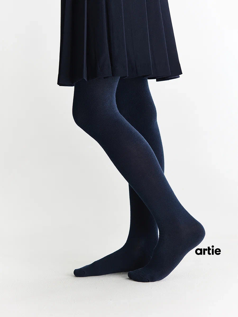 3 Pack Navy Kids School Tights - Plain