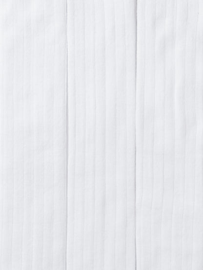 3 Pack White Kids School Tights - Ribbed