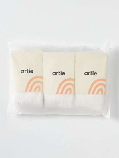3 Pack White Kids School Tights - Ribbed