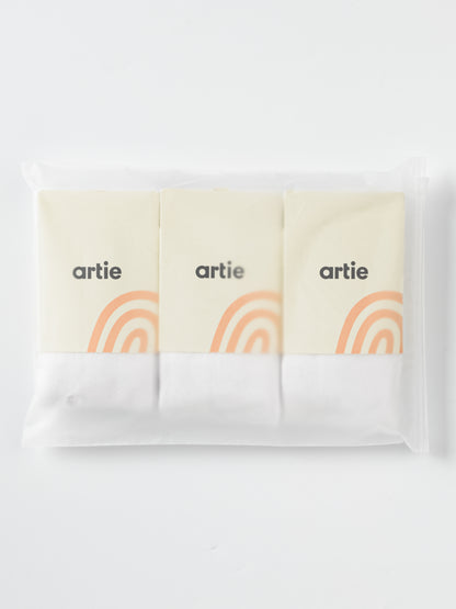 3 Pack White Kids School Tights - Plain