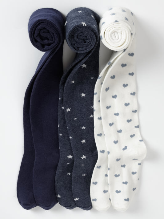 3 Pack Kids Tights - Patterned