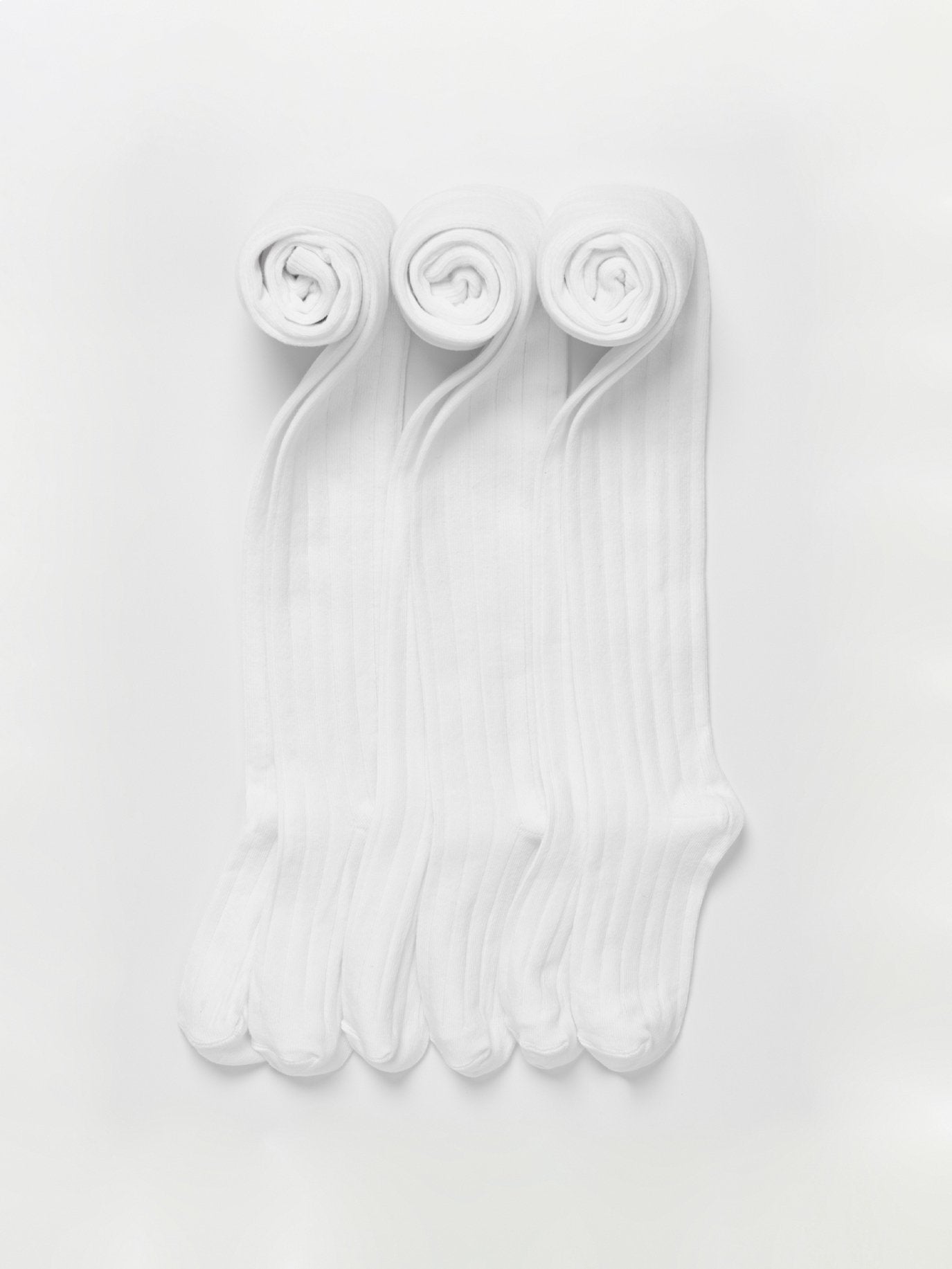 kids tights white ribbed