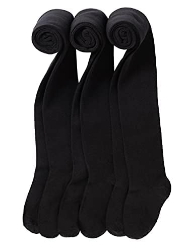 3 Pack Black Kids School Tights - Plain