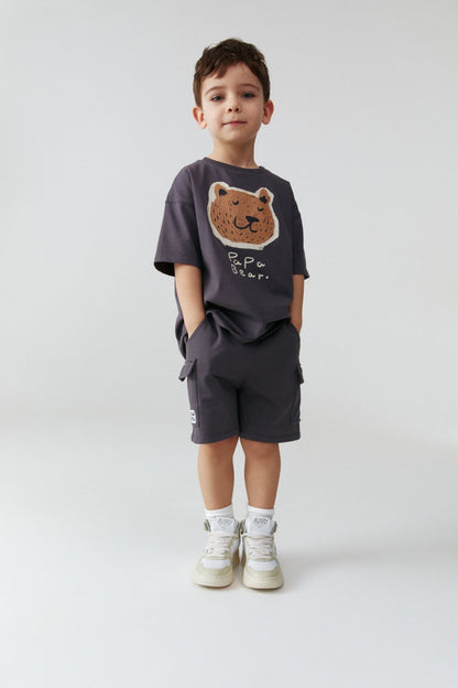 Baby Boy Bear Print Short Sleeve T - Shirt - Artie Kids UK