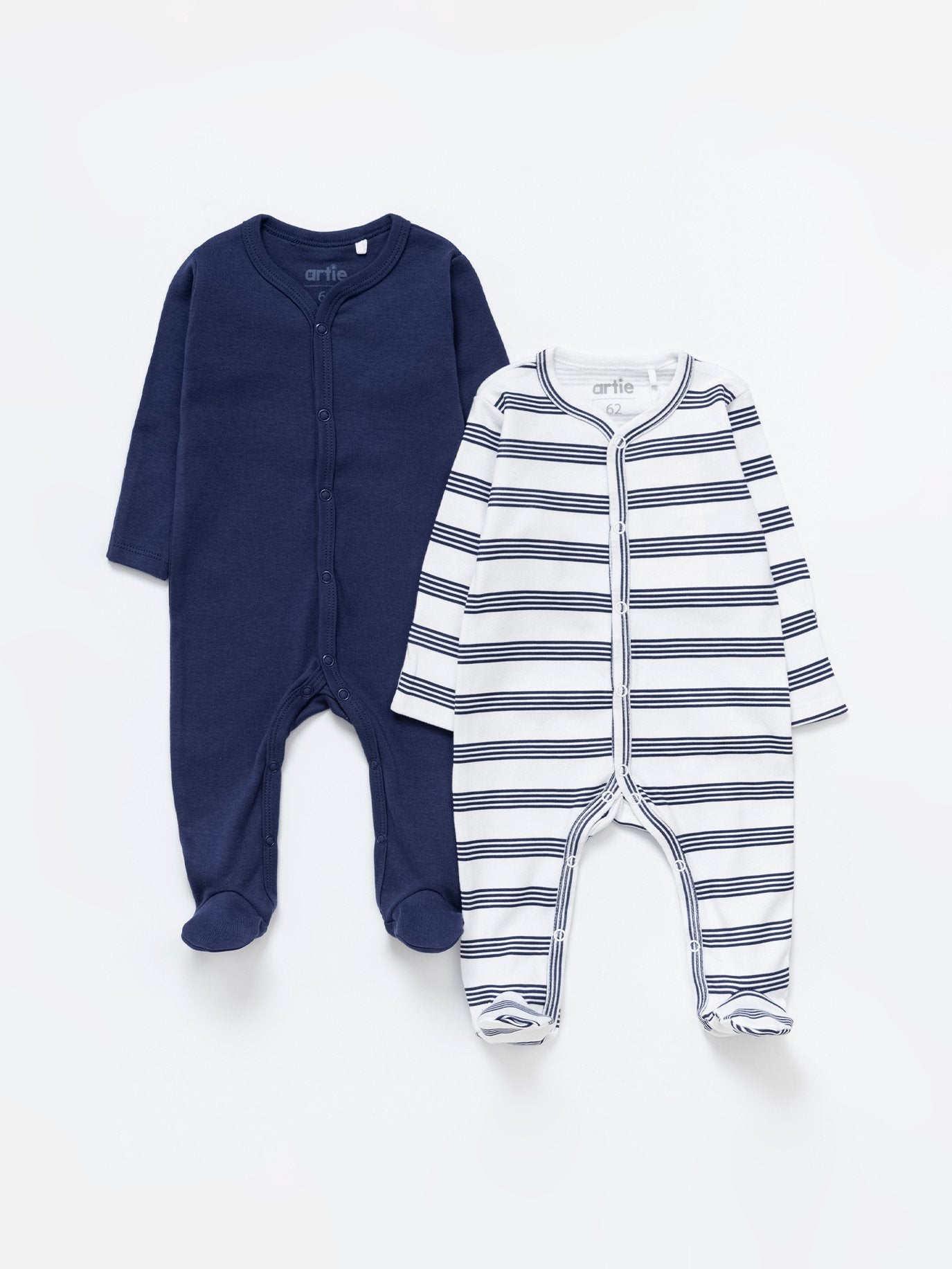 Baby Boy Cotton Navy Sleepsuits - Artie Kids UK