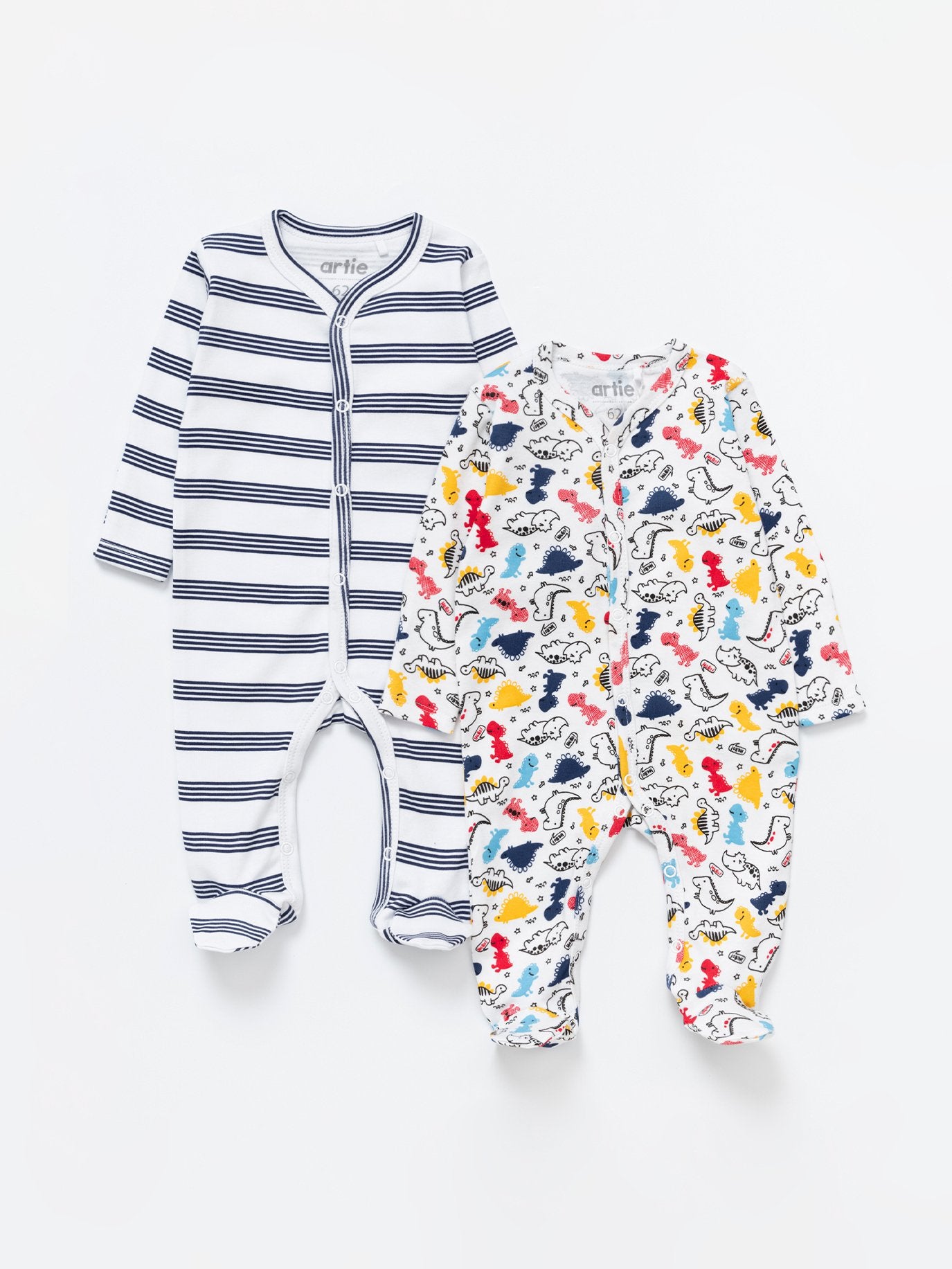 Baby Boy Cotton Sleepsuits - Pack of 2 - Artie Kids UK