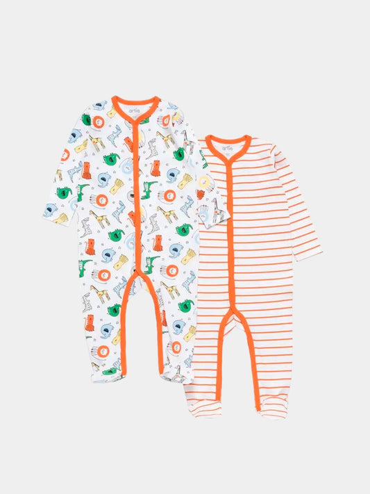 Baby Boy Cotton Sleepsuits - Pack of 2 - Artie Kids UK