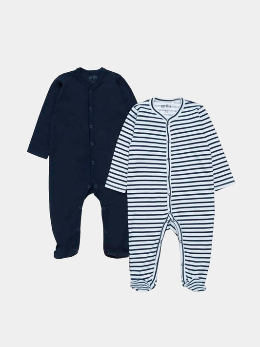 Baby Boy Cotton Sleepsuits - Pack of 2 - Artie Kids UK