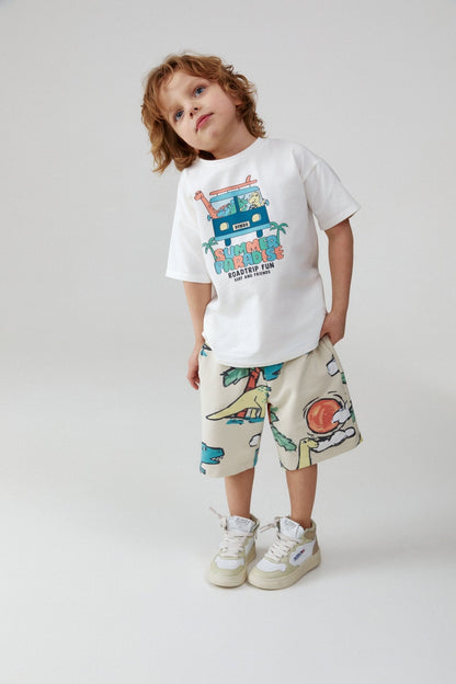 Baby Boy Dinosaur Print Short Sleeve T - Shirt - Artie Kids UK