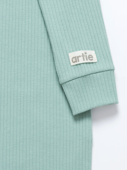 Baby Boy Green Ribbed Sleepsuit - Artie Kids UK