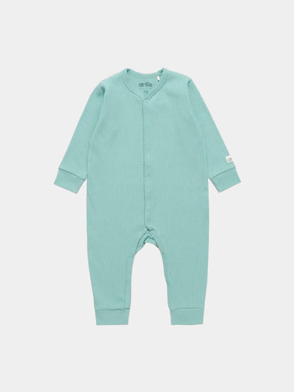 Baby Boy Green Ribbed Sleepsuit - Artie Kids UK