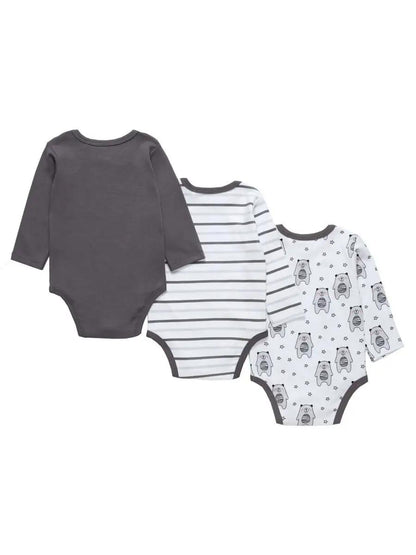 Baby Boy Long Sleeve Bodysuits - Pack of 3 - Artie Kids UK