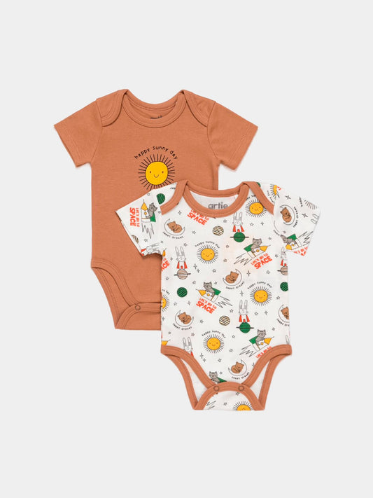 Baby Boy Short Sleeve Bodysuits - Pack of 2 - Artie Kids UK