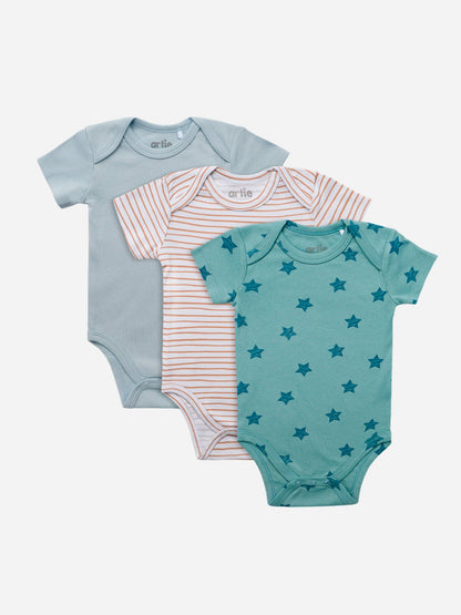 Baby Boy Short Sleeve Bodysuits - Pack of 3 - Artie Kids UK