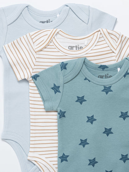 Baby Boy Short Sleeve Bodysuits - Pack of 3 - Artie Kids UK