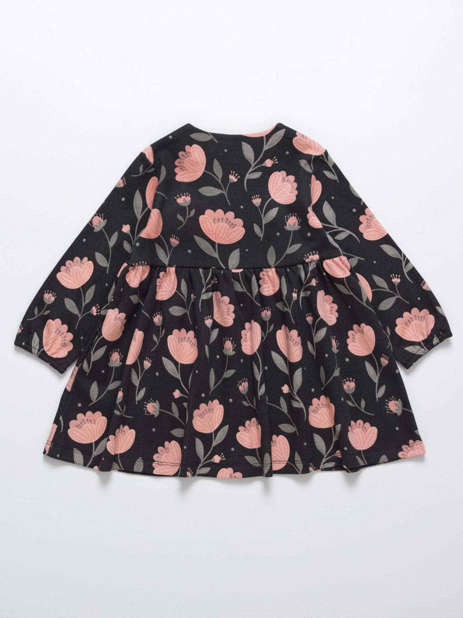 Baby Girl Black Floral Long Sleeve Summer Dress - Artie Kids UK