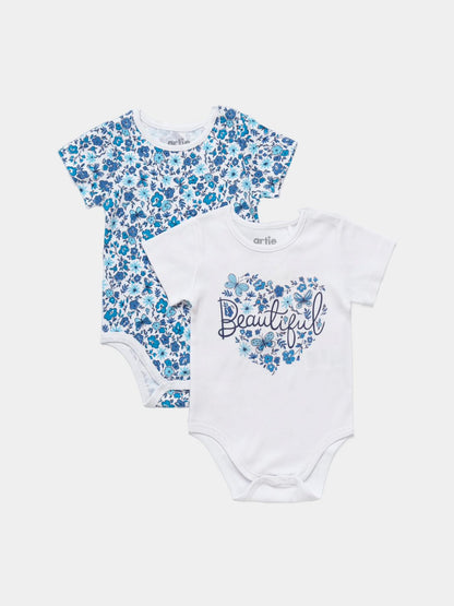 Baby Girl Cotton Bodysuits - Pack of 2 - Artie Kids UK