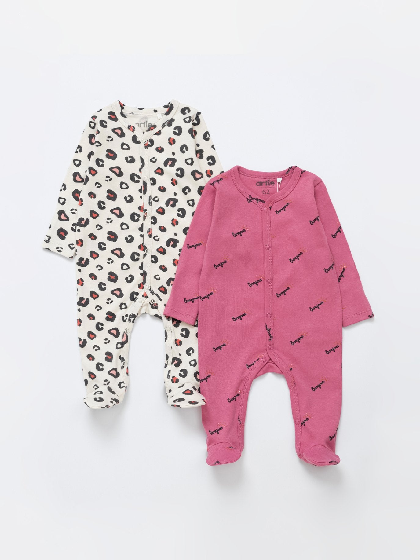 Baby Girl Cotton Sleepsuits - Pack of 2 - Artie Kids UK