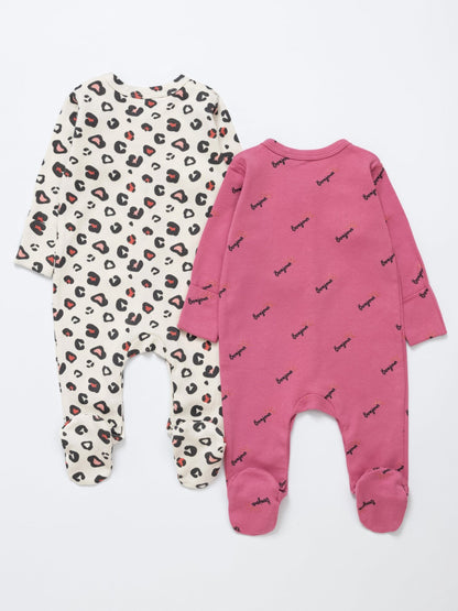 Baby Girl Cotton Sleepsuits - Pack of 2 - Artie Kids UK