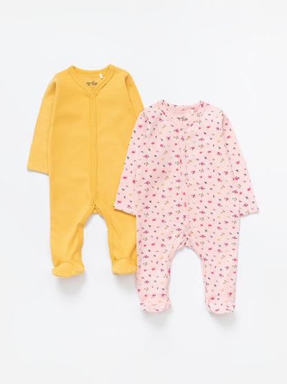 Baby Girl Cotton Sleepsuits - Pack of 2 - Artie Kids UK