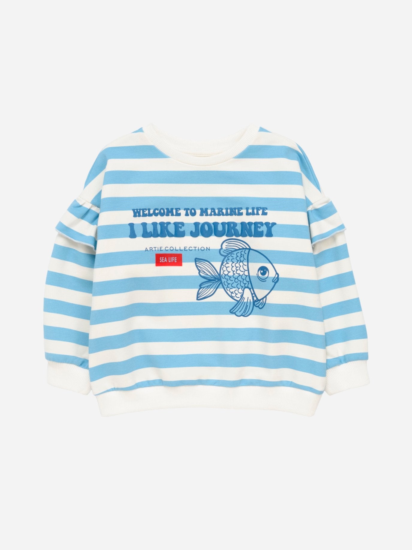 Baby Girl Light Blue Frill Sweatshirt - Artie Kids UK