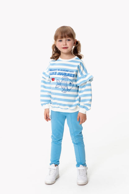 Baby Girl Light Blue Trousers - Artie Kids UK