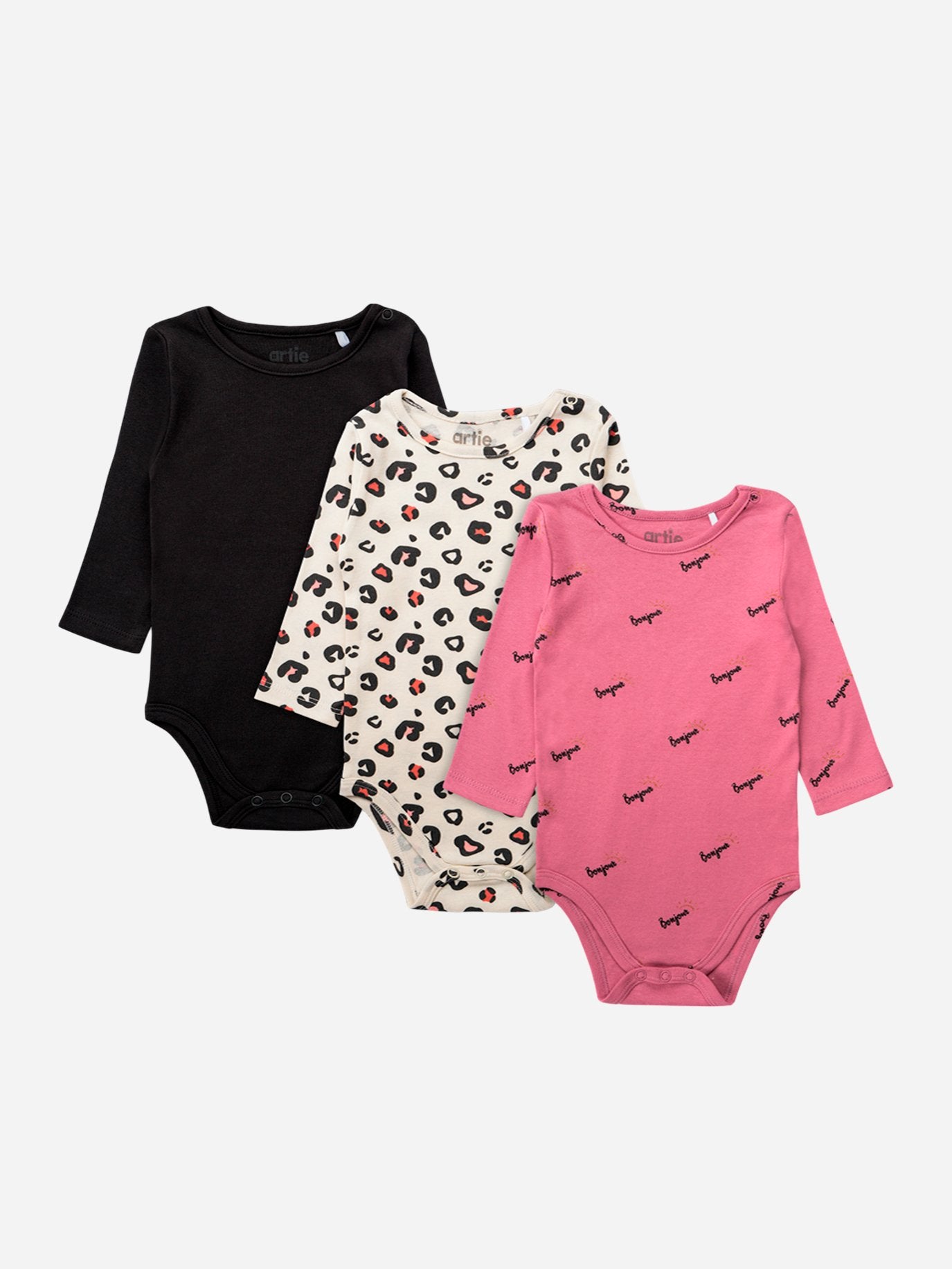 Baby Girl Long Sleeve Bodysuits - Pack of 3 - Artie Kids UK