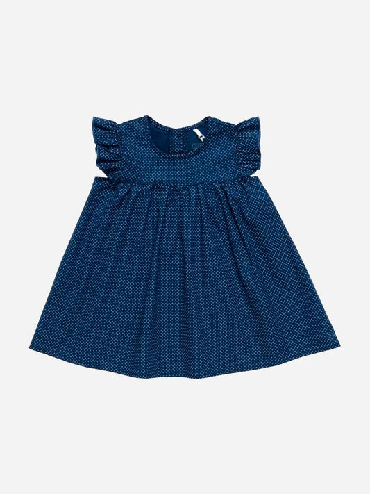 Baby Girl Navy Frill Summer Dress - Artie Kids UK