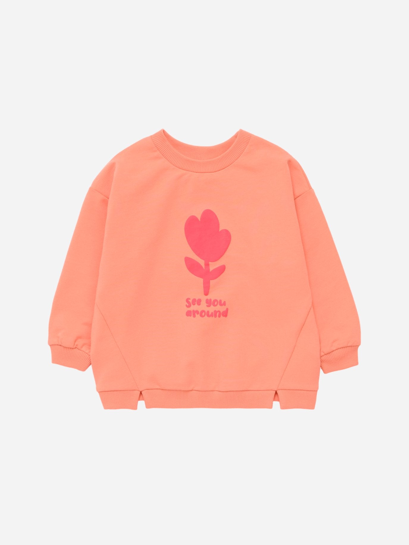 Baby Girl Peach Flower Printed Sweatshirt - Artie Kids UK