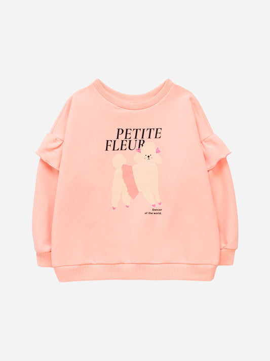 Baby Girl Pink Frill Sweatshirt - Artie Kids UK