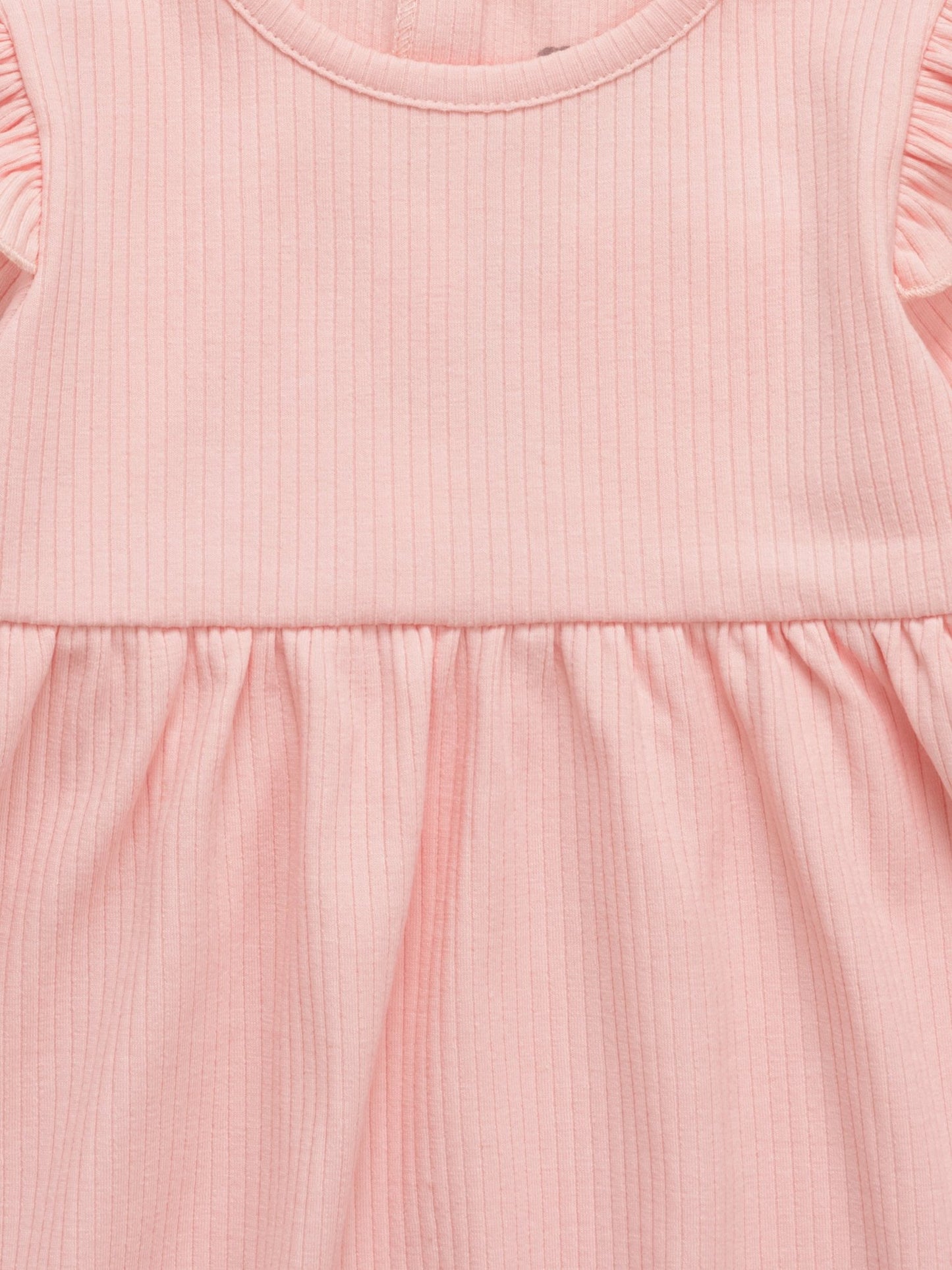 Baby Girl Ribbed Frill Long Sleeve Dress - Artie Kids UK