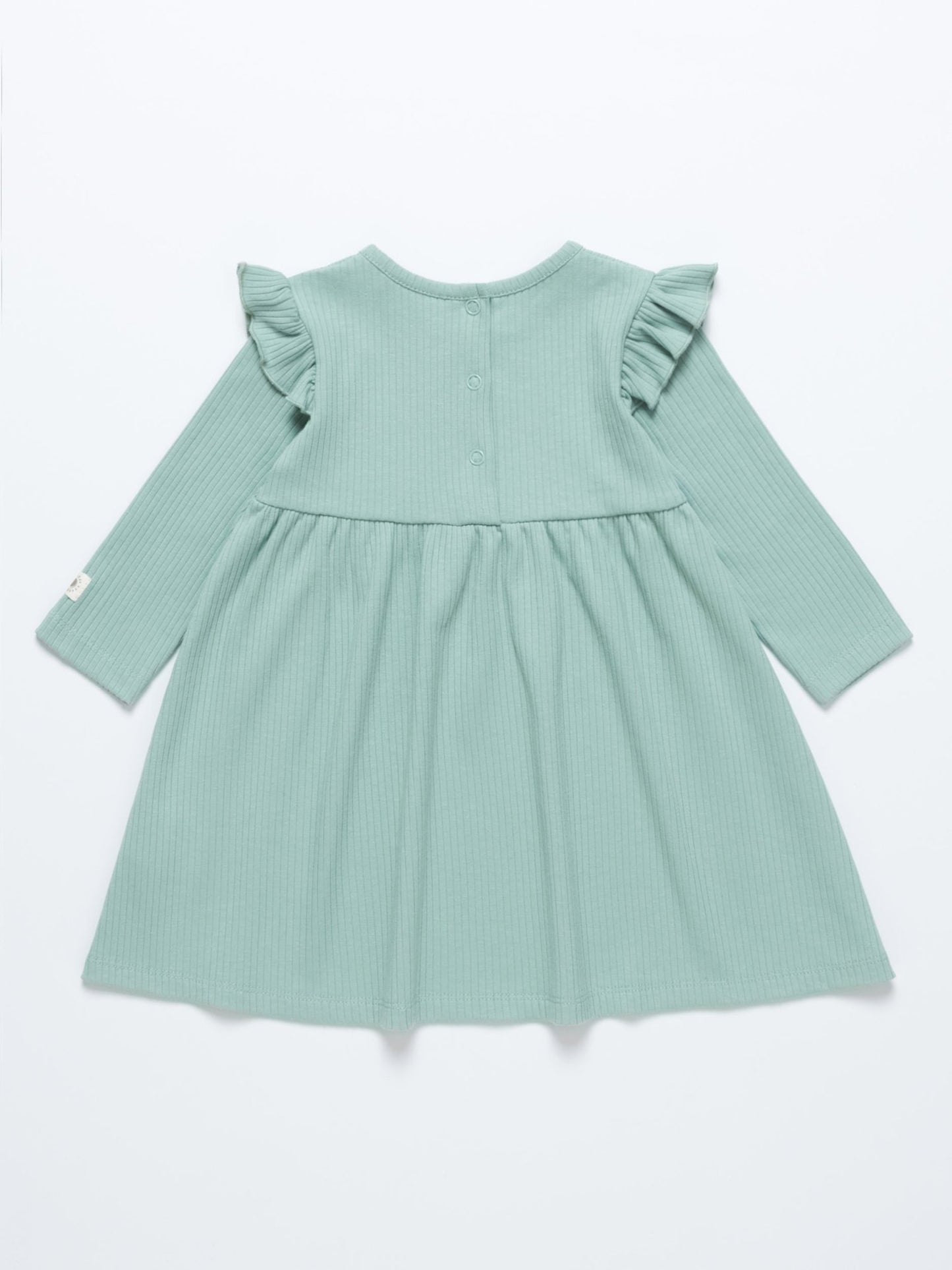 Baby Girl Ribbed Frill Long Sleeve Dress - Artie Kids UK