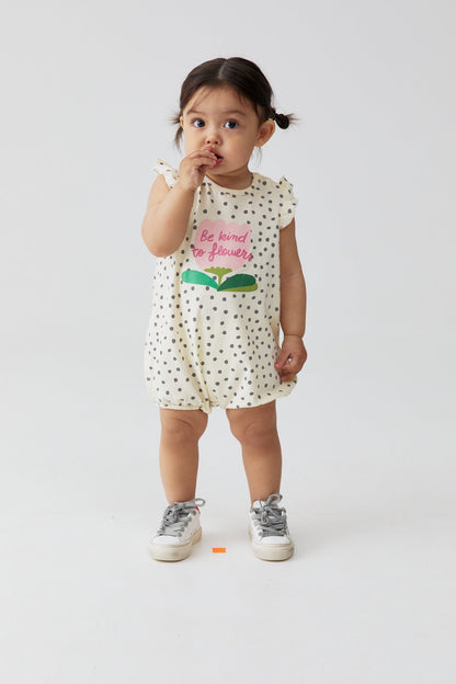 Baby Girl Romper in Polka Dot Print - Artie Kids UK