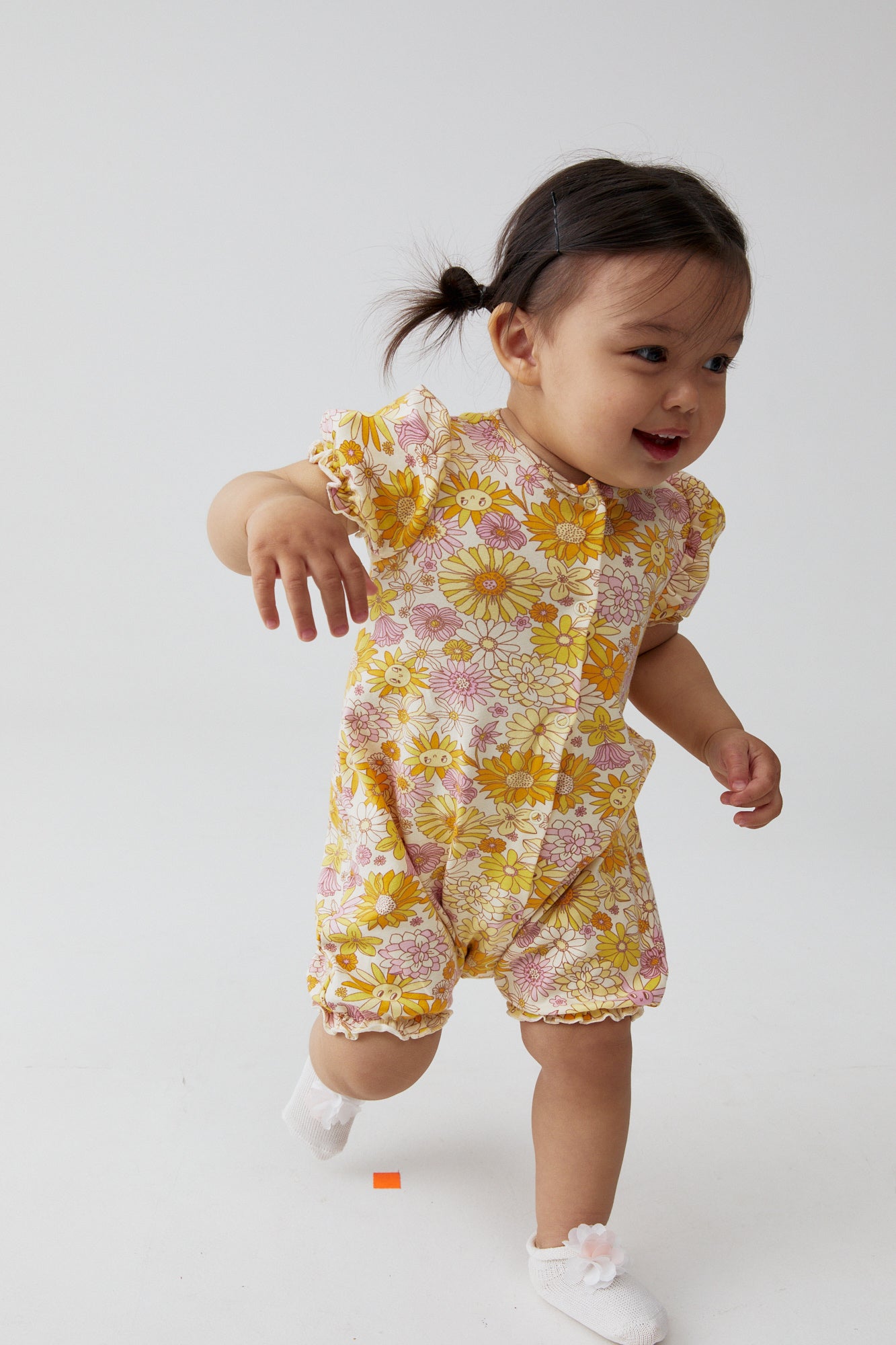 Baby Girl Romper with Flower Print - Artie Kids UK