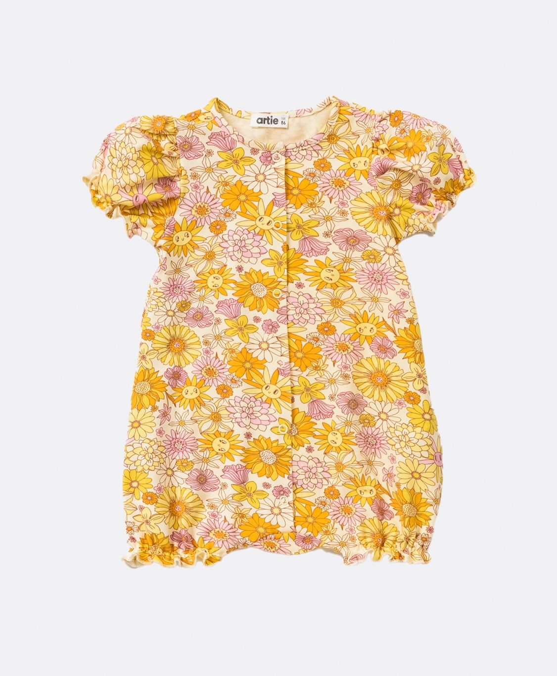 Baby Girl Romper with Flower Print - Artie Kids UK