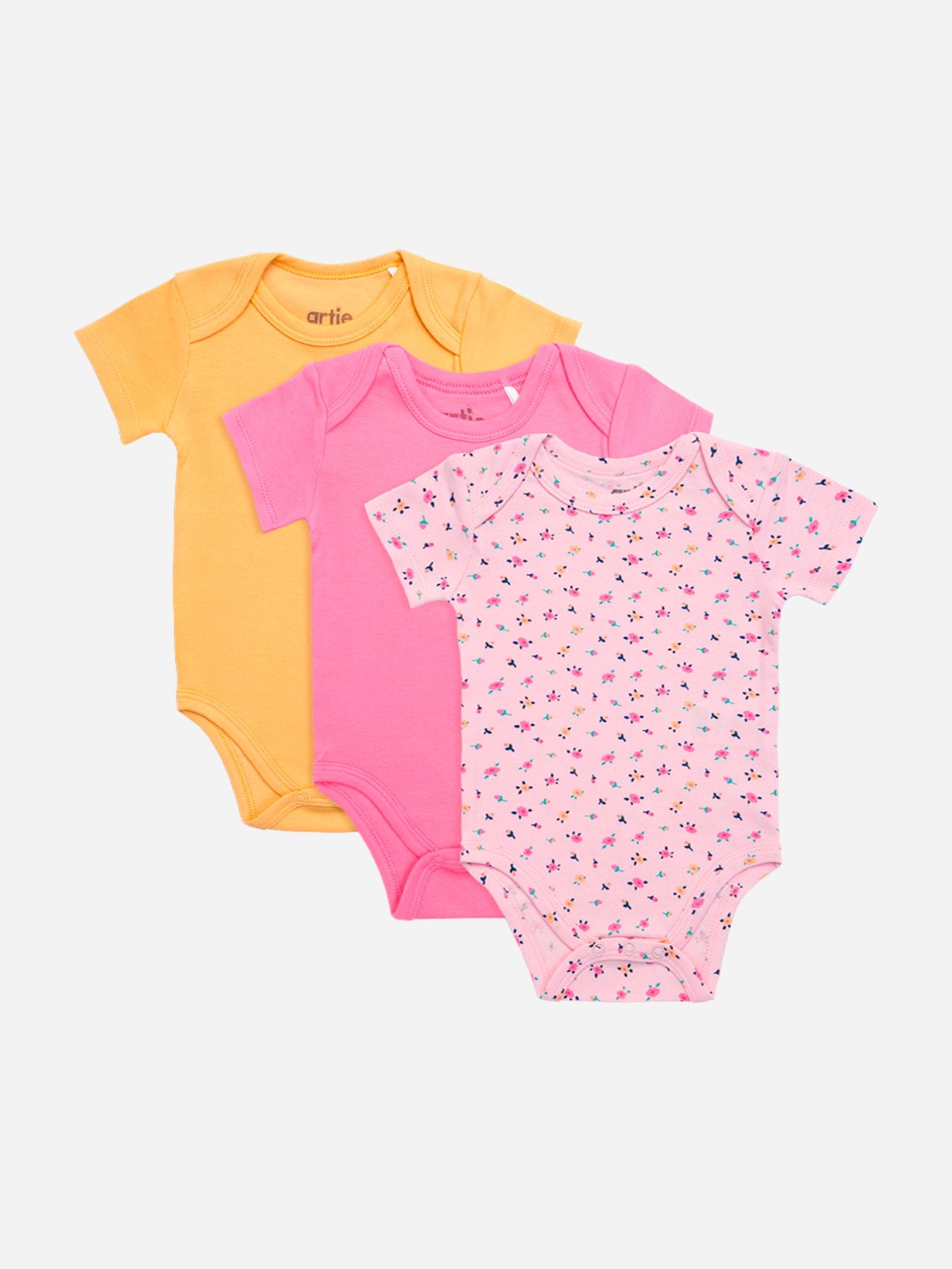 Baby Girl Short Sleeve Bodysuits - Pack of 3 - Artie Kids UK