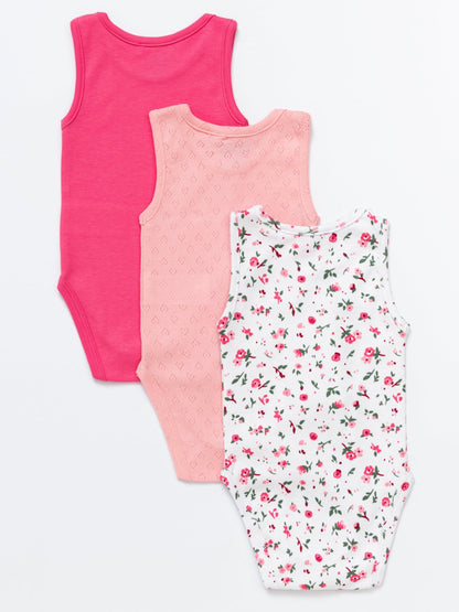 Baby Girl Sleeveless Cotton Bodysuits - Pack of 3 - Artie Kids UK