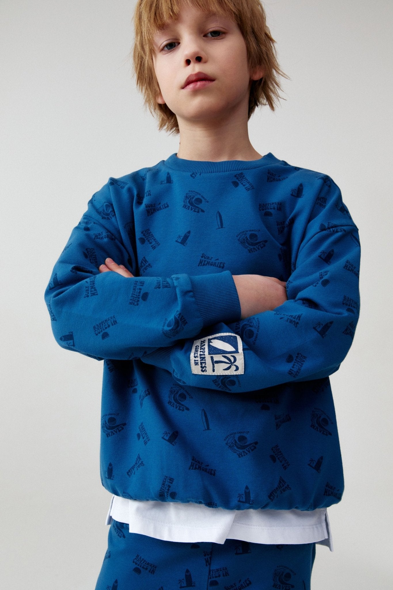 Boys Blue Printed Sweatshirt - Artie Kids UK