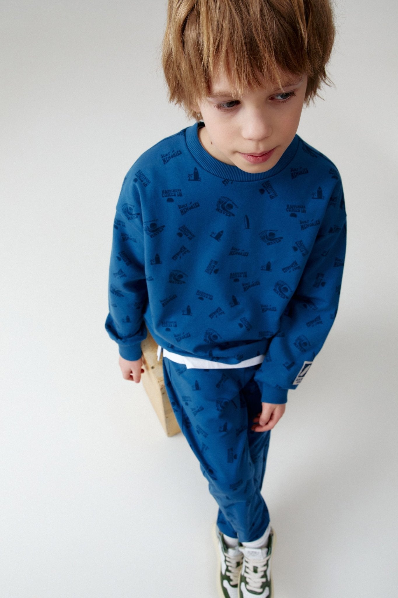 Boys Blue Printed Sweatshirt - Artie Kids UK